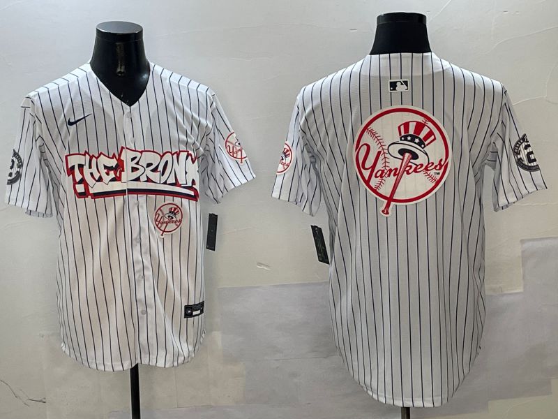 Men New York Yankees Blank White Stripe four generations Joint Name 2025 Nike MLB Jersey style 2->new york yankees->MLB Jersey